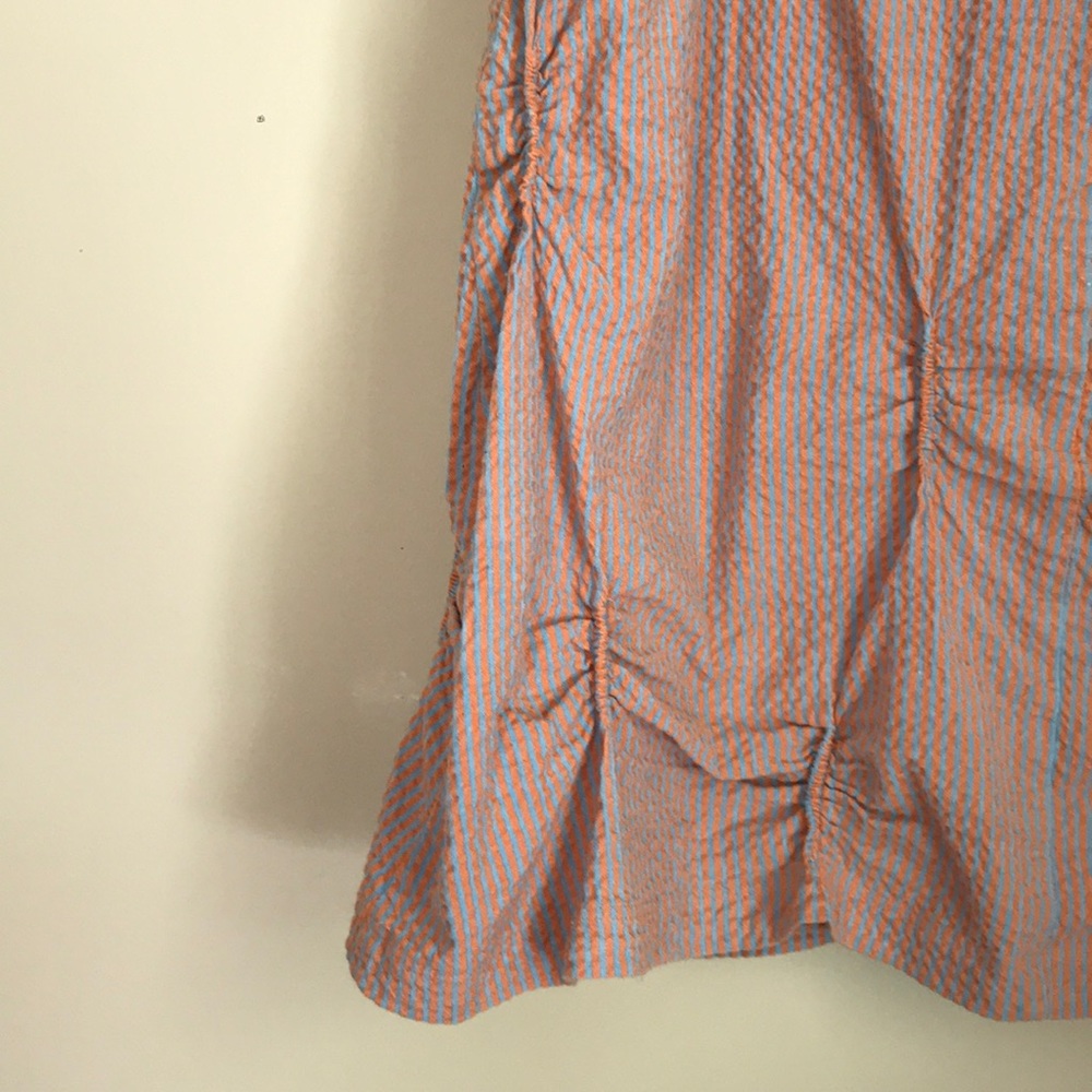 Blue & Orange Pinstripe Pencil Skirt - Picture 6 of 8